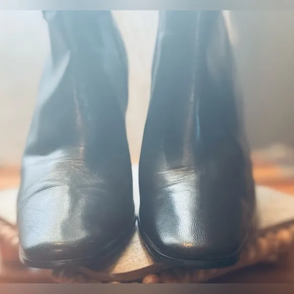 Anne Klein Ritz Black Leather Boots
