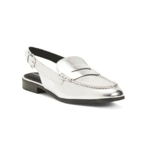 ANNE KLEIN Silver Believer Slingback Mule Loafers
