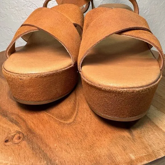 Antelope Elin I20 Suede Boho Chunky Heeled Round Toe Taupe Sandals 40 US 9
