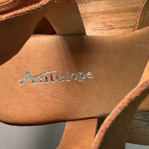 Antelope Elin I20 Suede Boho Chunky Heeled Round Toe Taupe Sandals 40 US 9