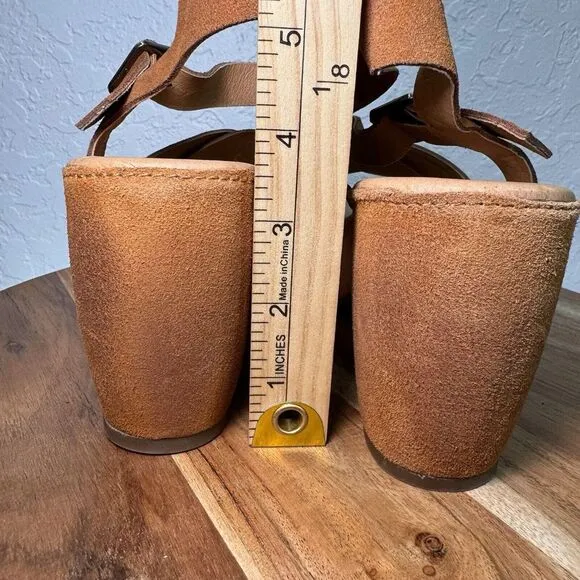 Antelope Elin I20 Suede Boho Chunky Heeled Round Toe Taupe Sandals 40 US 9