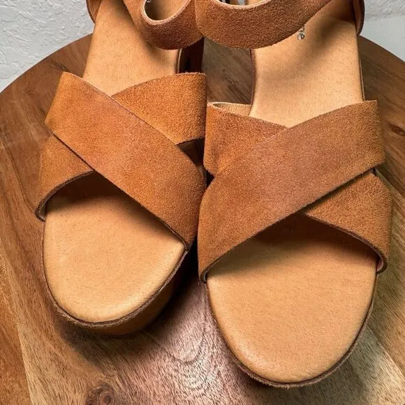 Antelope Elin I20 Suede Boho Chunky Heeled Round Toe Taupe Sandals 40 US 9