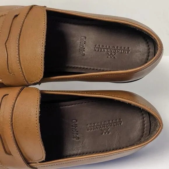 Anthony Veer Gerry Penny Loafers, Brown Leather, Men's 12 M