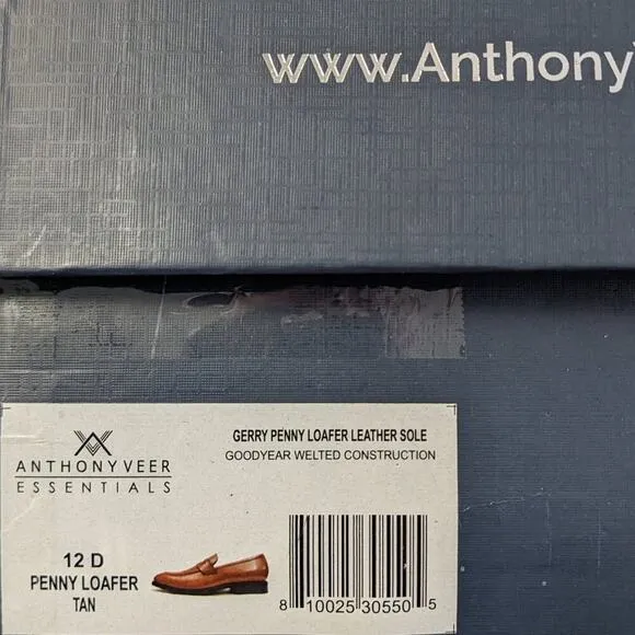Anthony Veer Gerry Penny Loafers, Brown Leather, Men's 12 M