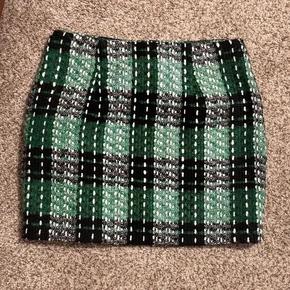 Anthropologie English Factory Endless Rose Plaid Mini Skirt, M