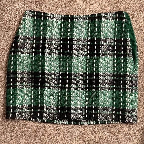 Anthropologie English Factory Endless Rose Plaid Mini Skirt, M