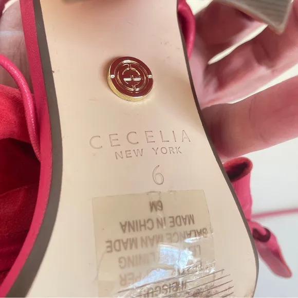 Anthropologie Floral Heels Cecelia New York Hibiscus Sandals Rose 6