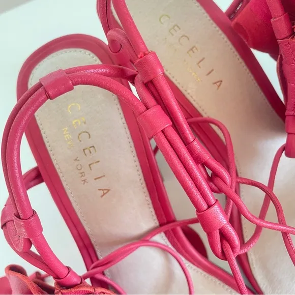 Anthropologie Floral Heels Cecelia New York Hibiscus Sandals Rose 6