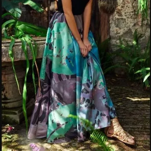 Anthropologie Geisha Designs Pintura Lehengas style Maxi skirt Size 0
