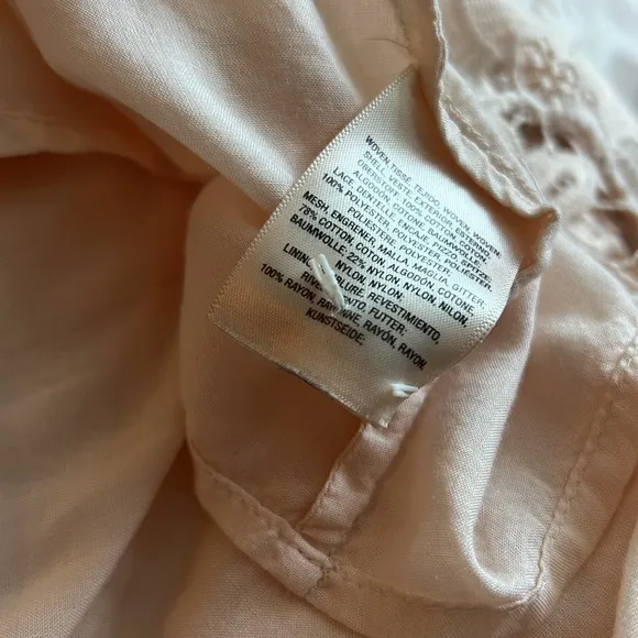 Anthropologie Holding Horses Magnolia Peach Mini Dress Crochet Size 0