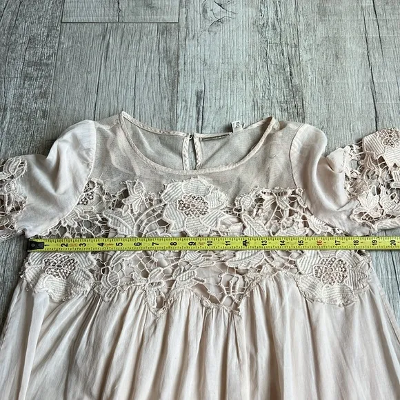 Anthropologie Holding Horses Magnolia Peach Mini Dress Crochet Size 0
