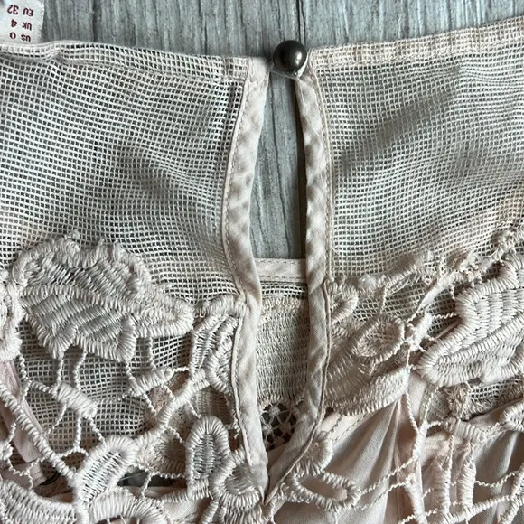 Anthropologie Holding Horses Magnolia Peach Mini Dress Crochet Size 0