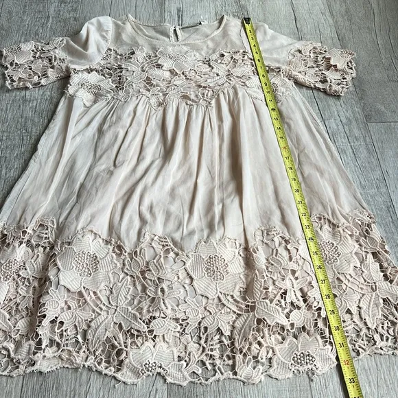 Anthropologie Holding Horses Magnolia Peach Mini Dress Crochet Size 0