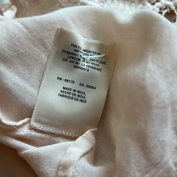 Anthropologie Holding Horses Magnolia Peach Mini Dress Crochet Size 0