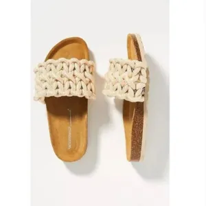 Anthropologie Intentionally Blank Macro Slide Sandals Size 37 JB