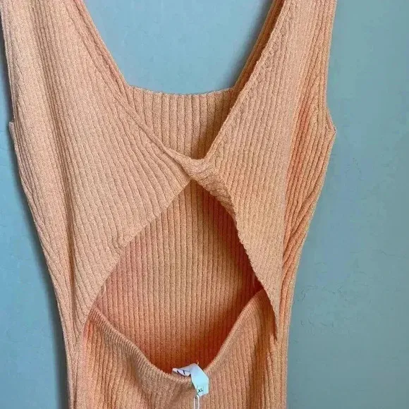 Anthropologie Knit Midi Dress Light Orange Size XL