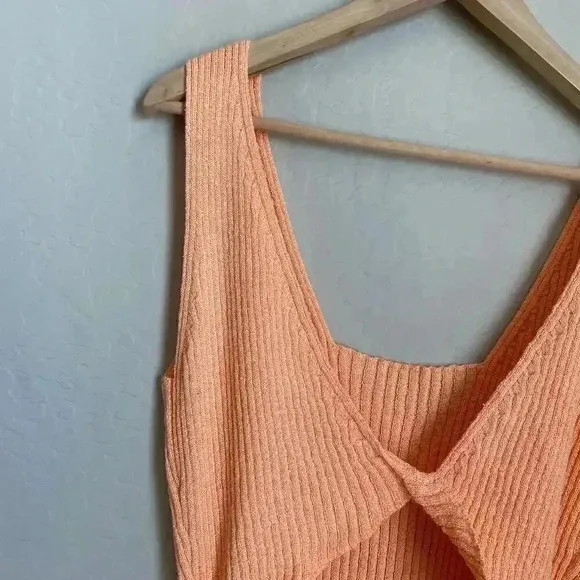 Anthropologie Knit Midi Dress Light Orange Size XL