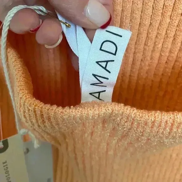 Anthropologie Knit Midi Dress Light Orange Size XL