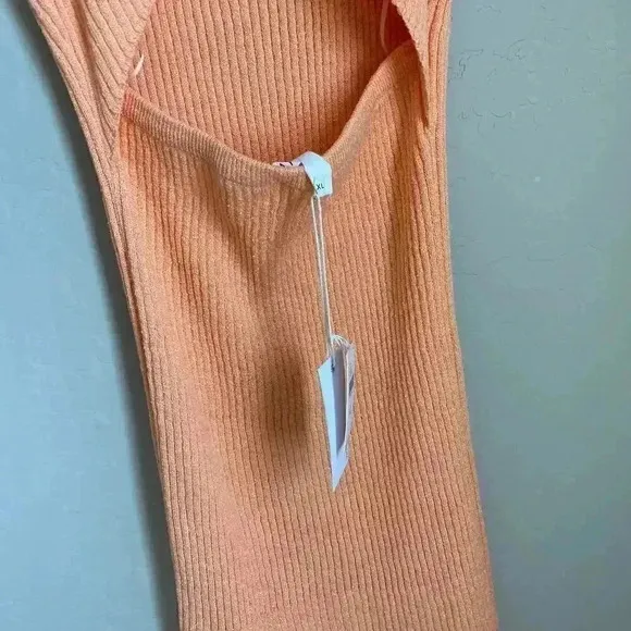 Anthropologie Knit Midi Dress Light Orange Size XL