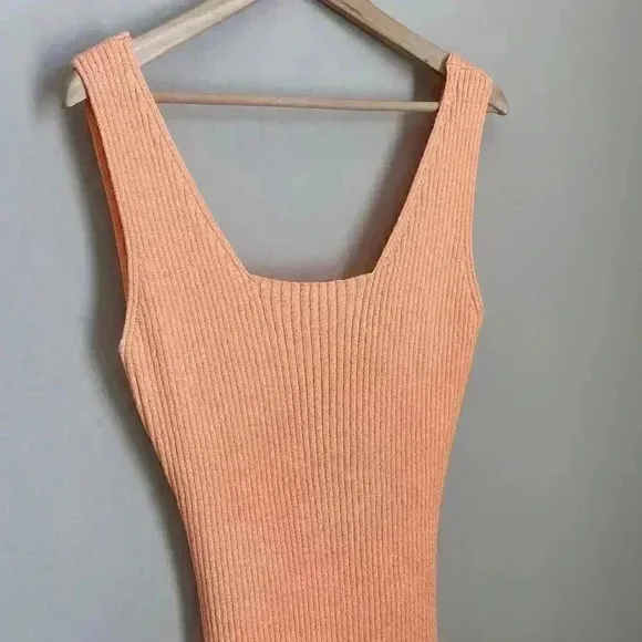 Anthropologie Knit Midi Dress Light Orange Size XL