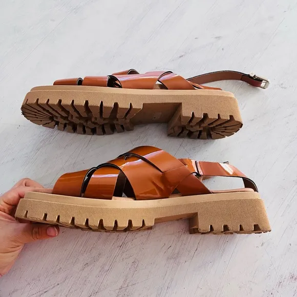 Anthropologie Maeve Open-Toe Fisherman Sandals Size 39 EUC $140