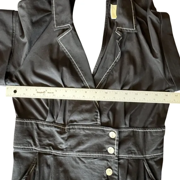 Anthropologie Maeve Poplin Shirtdress in Black  Size 6
