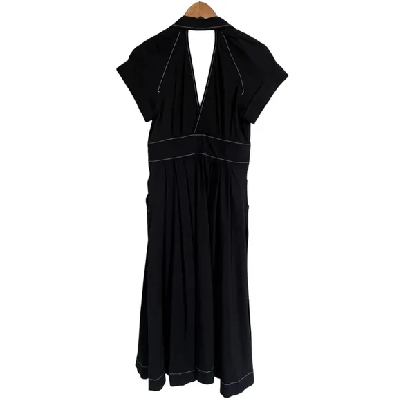 Anthropologie Maeve Poplin Shirtdress in Black  Size 6