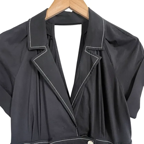 Anthropologie Maeve Poplin Shirtdress in Black  Size 6