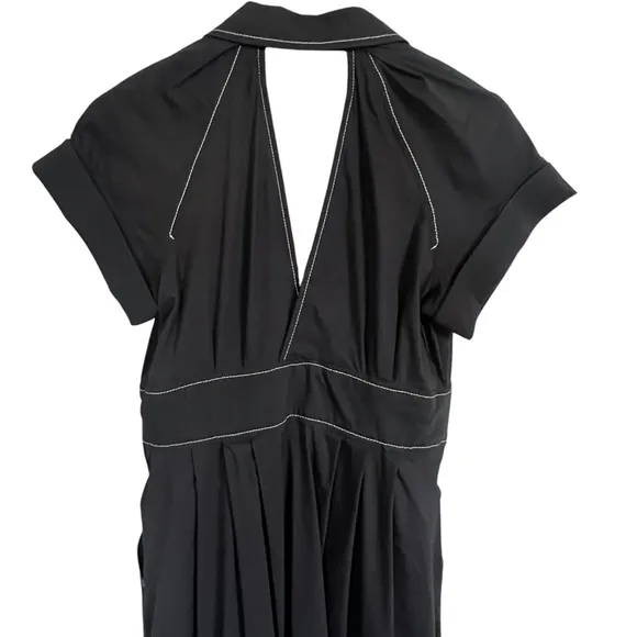 Anthropologie Maeve Poplin Shirtdress in Black  Size 6