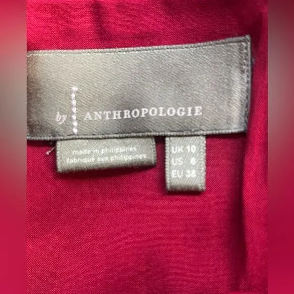 Anthropologie Montie Velvet Mini Skirt raspberry red size NWT. Size 6