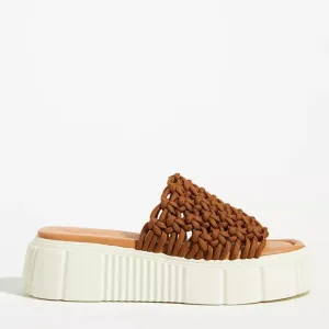 Anthropologie NIB Maeve Crochet Platform Slide Sandals Size 10