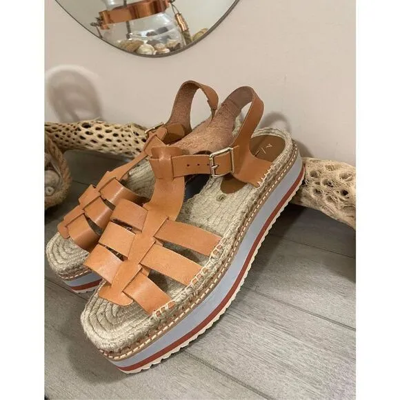 Anthropologie Sporty Platform Sandals Size 41