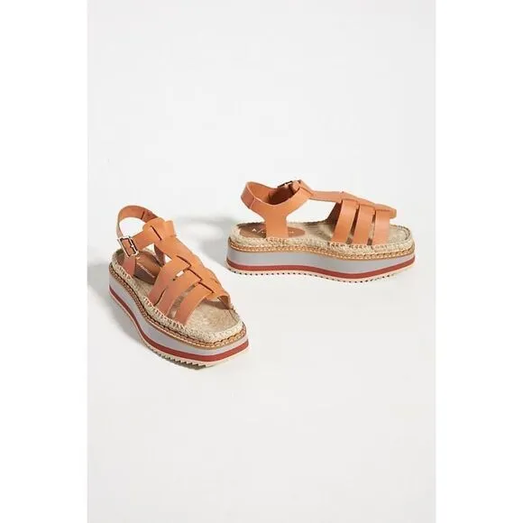 Anthropologie Sporty Platform Sandals Size 41