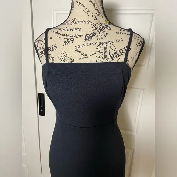 Anthropologie Slim Strappy Midi Little Black Dress Size small