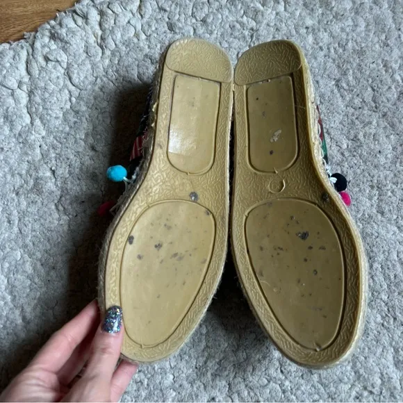 Antica Sartoria: Pom-Pom Cacti Wagon Wheel Slip On Peep Toe Espadrilles Size 39
