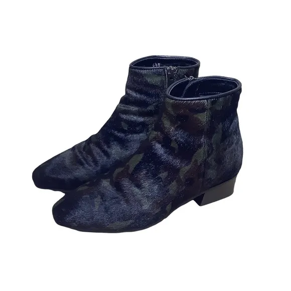 Aquatalia Florita Calf Hair Camo Ankle Boots