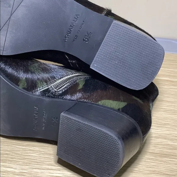Aquatalia Florita Calf Hair Camo Ankle Boots