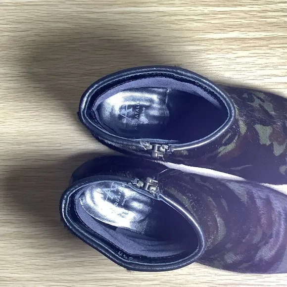 Aquatalia Florita Calf Hair Camo Ankle Boots