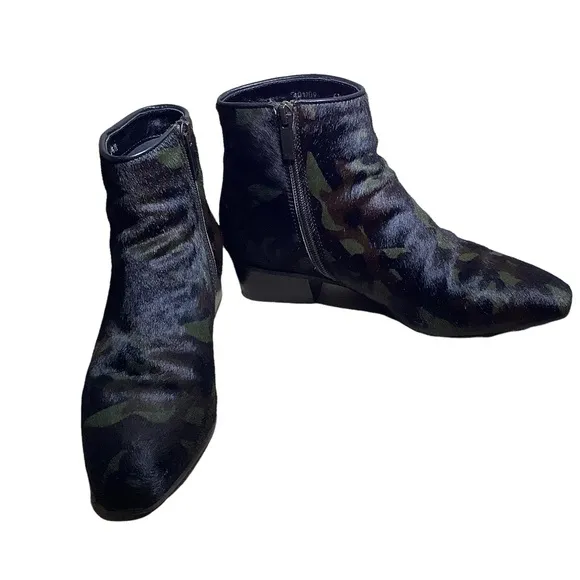 Aquatalia Florita Calf Hair Camo Ankle Boots