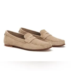 Aquatalia Lesley Women's Flats Loafers Ecru Suede  8.5