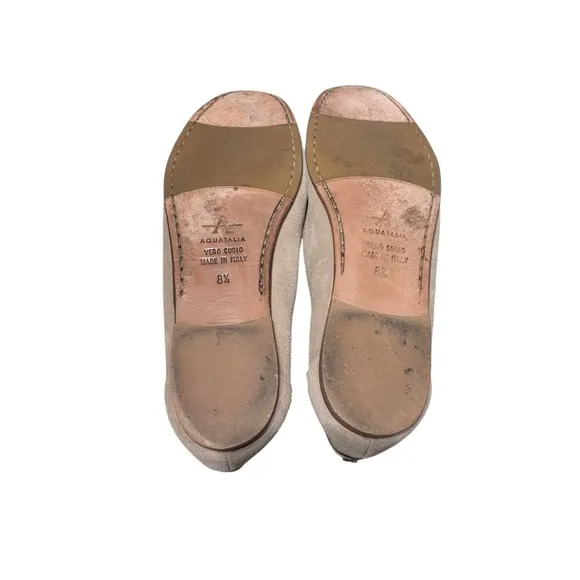 Aquatalia Lesley Women's Flats Loafers Ecru Suede  8.5