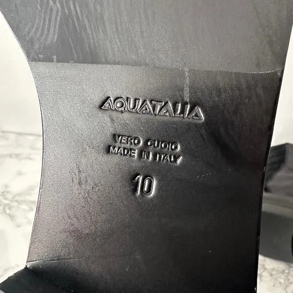 Aquatalia Super Racer Combat Boots Suede Leather Mid Calf Boots Women’s Size 10