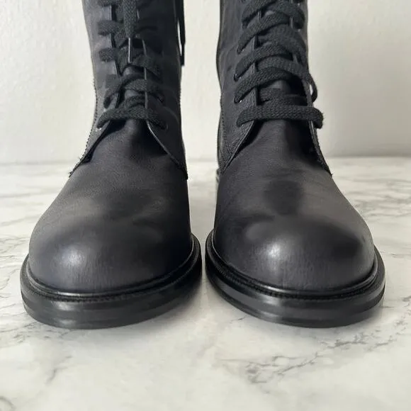 Aquatalia Super Racer Combat Boots Suede Leather Mid Calf Boots Women’s Size 10
