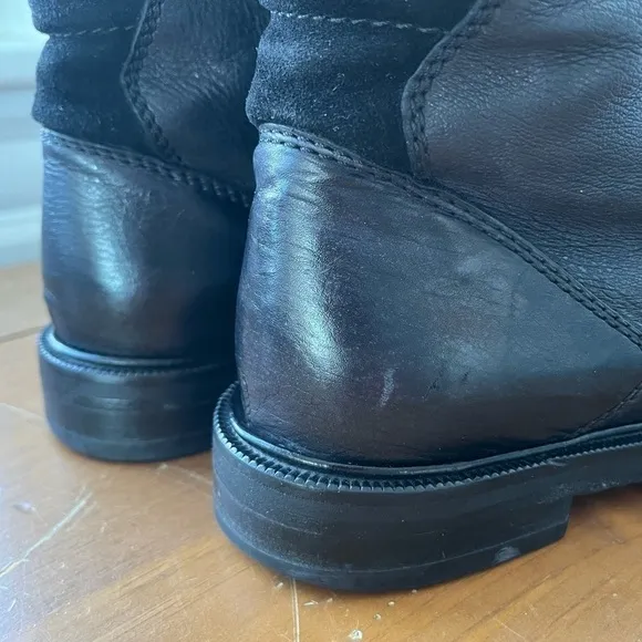 Aquatalia Women’s Super Racer Becca Combat Boots Black Lace Up Size 7