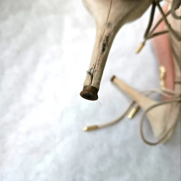 Aquazura tan suede tie back sandals