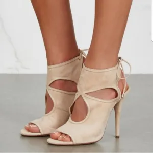 Aquazura tan suede tie back sandals