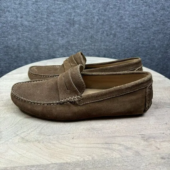Aquila Montello Mens Brown Suede driving shoes Size 40 Leather Upper Rubber Sole