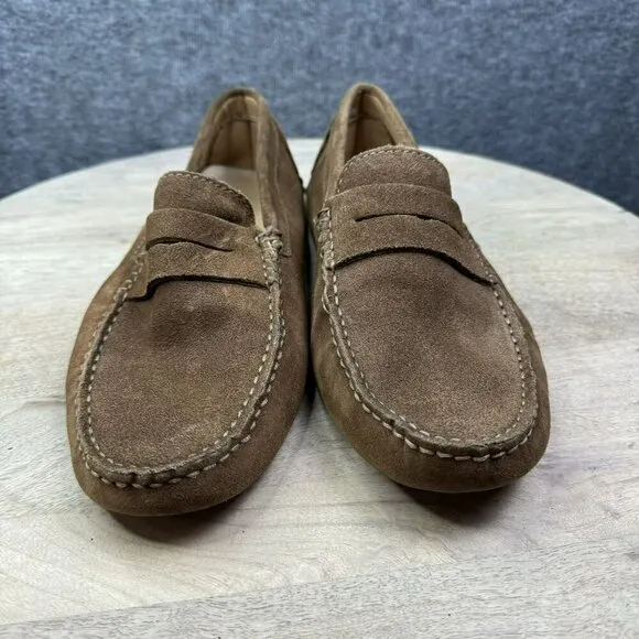 Aquila Montello Mens Brown Suede driving shoes Size 40 Leather Upper Rubber Sole