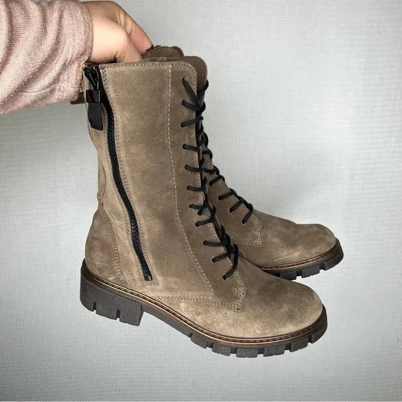 ARA High Soft | Combat Mid Calf Boots New 4.5 Dover Lace Up