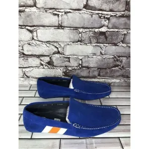 Aretina Shoes Blue Suede Leather Slip On Driving Loafers Men’s Sz 27.5 Mex/9M US